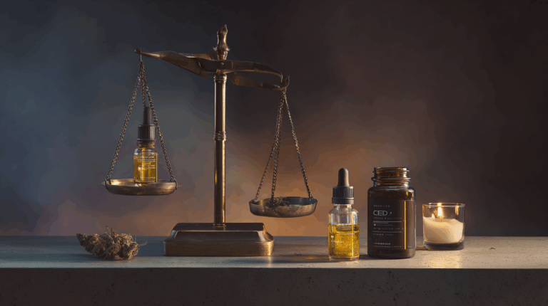 Balance illustrant les effets secondaires du CBD