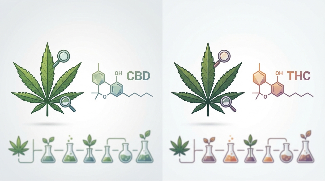 cbd vs thc - CBD et THC : définitions chimiques et origines dans la plante de cannabis