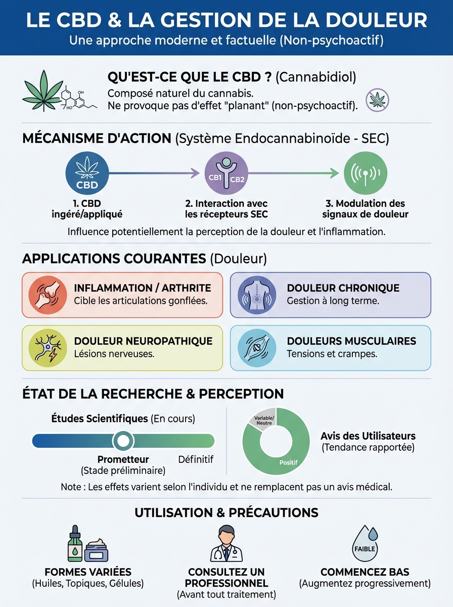 Infographie cbd douleur