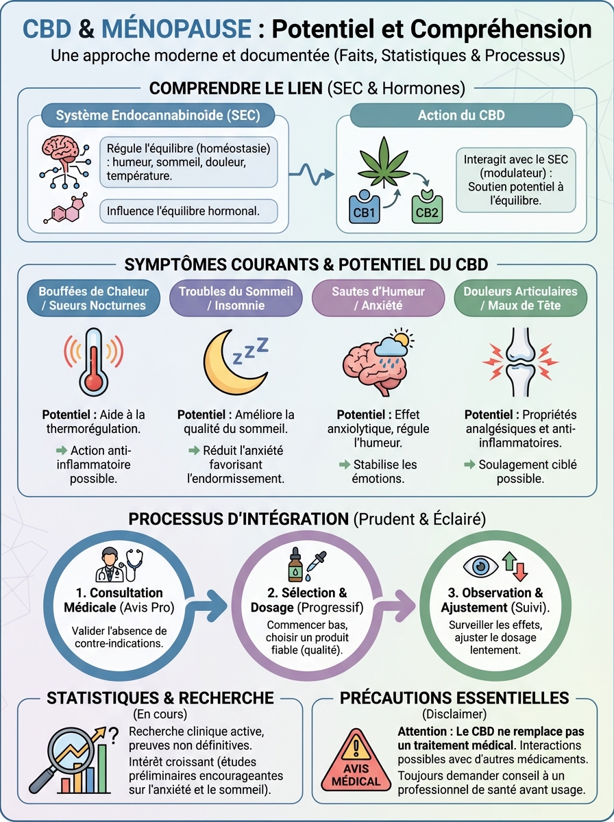 Infographie cbd ménopause
