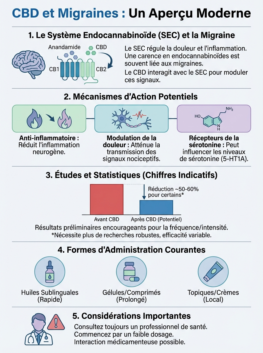 Infographie cbd migraine