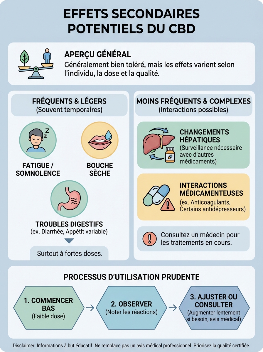 Infographie effets secondaires cbd