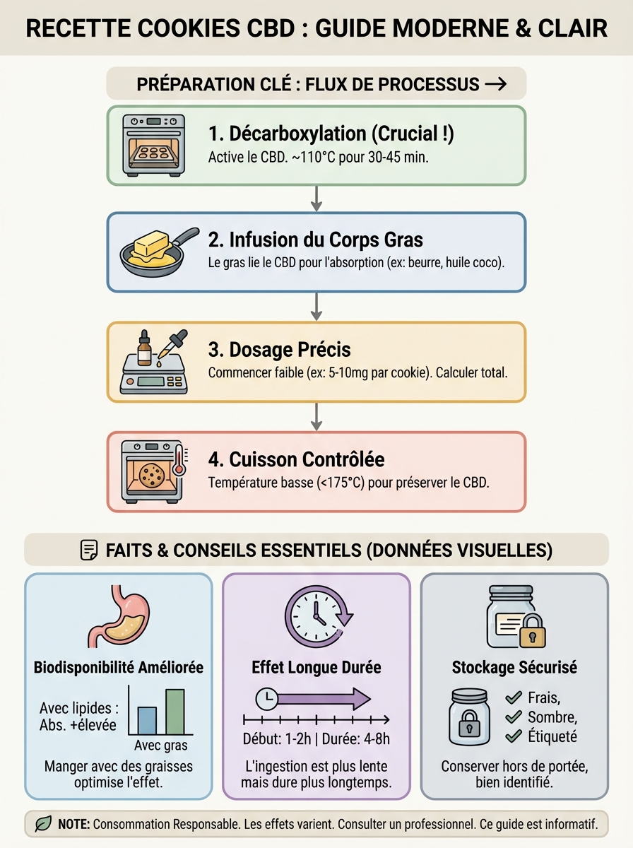 Infographie recette cookies cbd